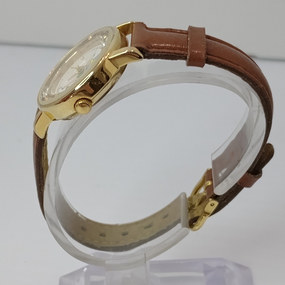 Disney Tinker Bell Floating Rhinestones Gold Tone Quartz Time Works New Battery - Picture 7 of 11